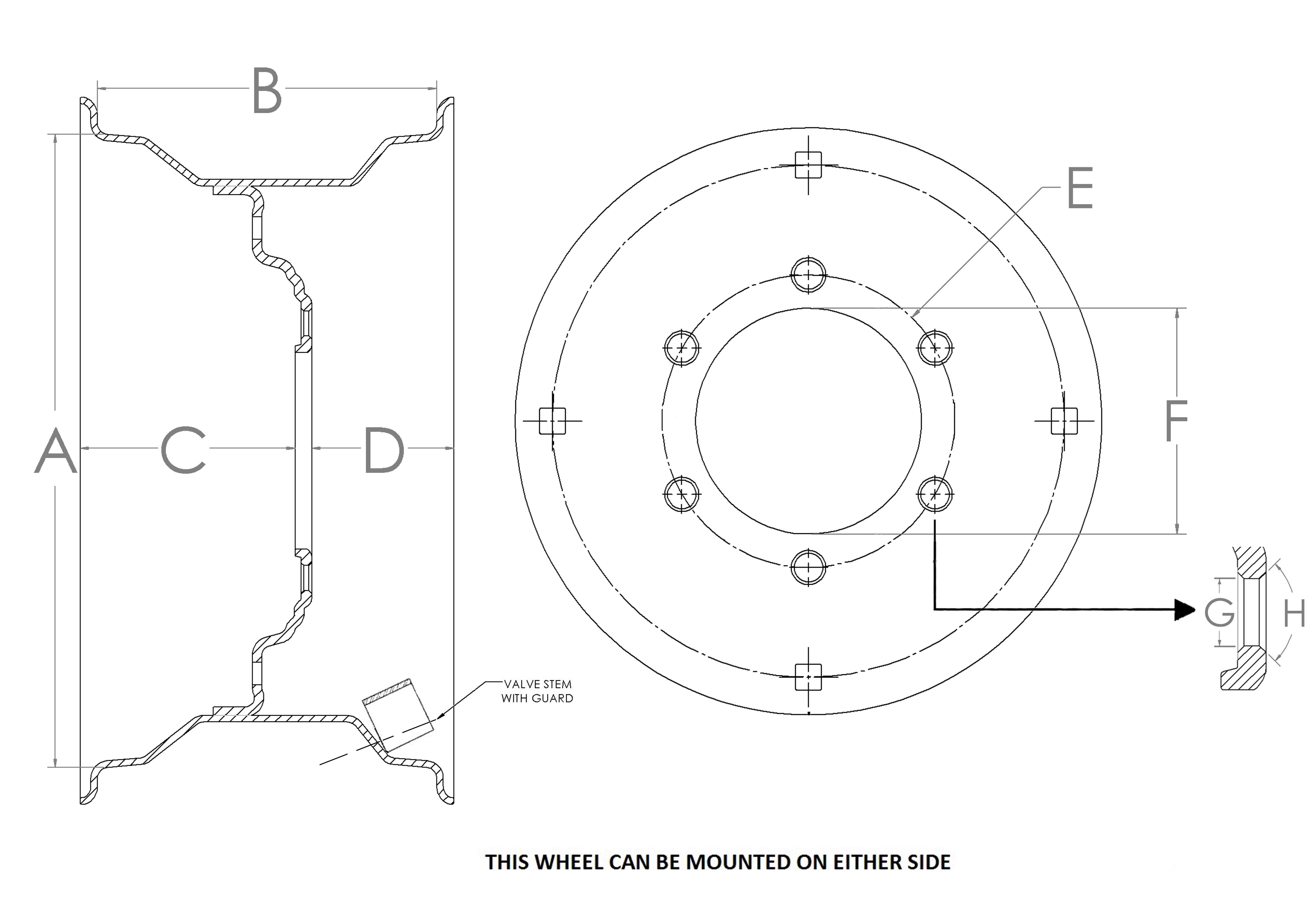 6 Hole Ag Rims with 6 bolt circle, Tractor Front/Implement Wheel Rims ...